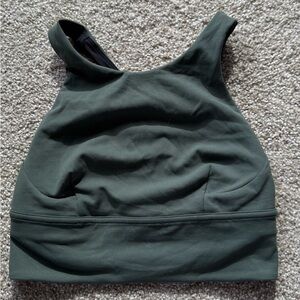 Lululemon wunder train long line bra in smoked spruce